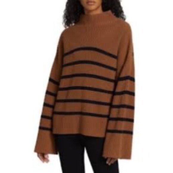 A.L.C. Louise Louise Ribbed Striped 100% Merino Wool Sweater Size Small Petite - Picture 12 of 14
